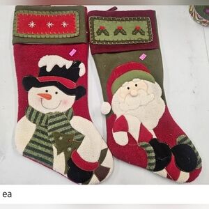 Festive Christmas Stockings with Snowman and Santa (Set)